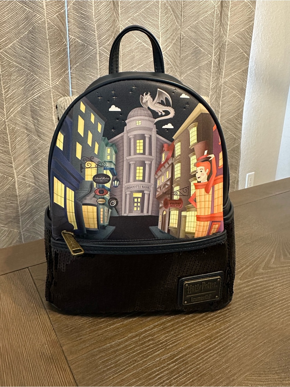 Loungefly Mini Backpack Hard Tag Harry Potter Diagon Alley EUC